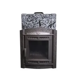 Чугунная банная печь Атмосфера L в облицовке «Пироксенит Элит»