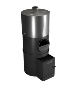 Стальная банная печь Деревенская составная с баком нерж 85 литров