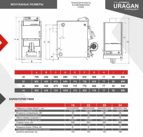 Котел отопительный комбинированный Uragan Prof turbo (Ураган Проф Турбо) 34 кВт