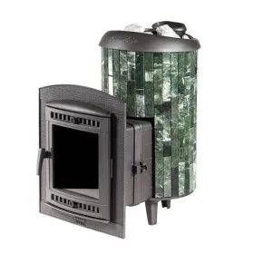 Чугунная банная печь Атмосфера L ламели «Змеевик» наборный