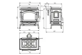 Печь-камин La Nordica Isotta con cerchi 16 (черный антрацит)