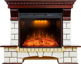 Каминокомплект Pierre Luxe угловой - Темный дуб / Белый (Ширина 1280мм) с очагом Emerald 28 Каминокомплект Pierre Luxe угловой - Темный дуб / Белый (Ширина 1280мм) с очагом Emerald 28