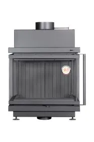 Каминная стальная топка Альфа 700 три стекла черный шамот подовая