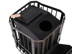 Премиальная банная печь Сибирь 40 ЗК дверка 700х700 в сетке Премиальная банная печь Сибирь 40 ЗК дверка 700х700 в сетке