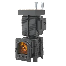 Печь для бани Эверест "Легкий пар Профи" под обкладку (чугунная закрытая каменка)