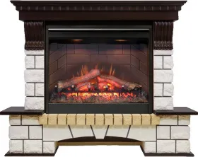 Каминокомплект Pierre Luxe - Венге / Белый с очагом Symphony 26'' DF2608-INT