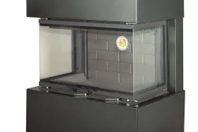 Печь-камин Родос 800 ЧЕРНЫЙ белый шамот