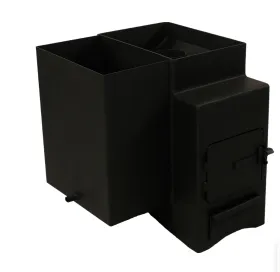 Банная печь Огонь с тоннелем и баком (лев) 18 куб.м. МД