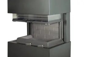 Печь-камин Родос 800 ЧЕРНЫЙ белый шамот