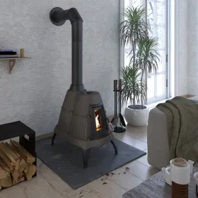 Печь-камин Мангазея черная бронза