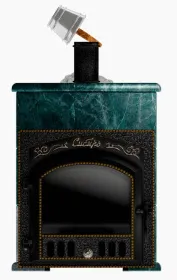 Премиальная банная печь Сибирь 40 дверка 700х700 в облицовке Оптима змеевик