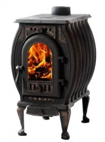 Чугунная отопительно-варочная печь-камин Сибирь 11 кВт