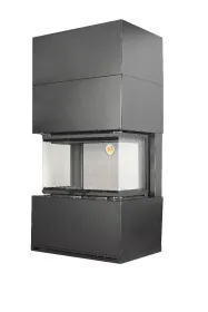 Печь-камин Родос 800 ЧЕРНЫЙ белый шамот