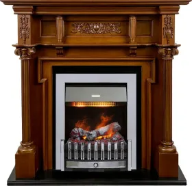 Каминокомплект Oxford - Орех с очагом Danville Chrome FB2