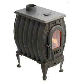 Чугунная печь-камин отопительная ПМЧ-8С, с патиной