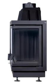 Каминная стальная топка Альфа 800 RB два стекла правая черный шамот