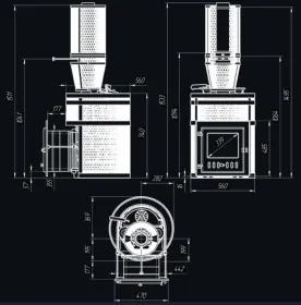 Чугунная банная печь AVANGARD ЗК 25 (М) Pro Ураган в круглой сетке