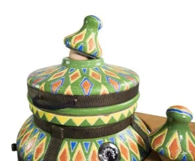 Керамический тандыр Восточный  Цвет Желтый с узором