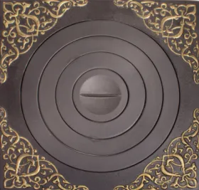 Чугунная плита под казан 07 520х520 ф400 с патиной