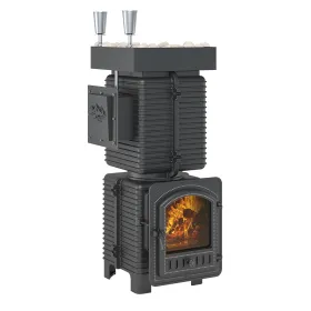 Печь для бани Эверест "Легкий пар Профи" под обкладку Б/В (чугунная закрытая каменка)