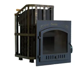 Премиальная чугунная банная печь Сибирь 25 ЗК дверка 700х700 под обкладку Премиальная чугунная банная печь Сибирь 25 ЗК дверка 700х700 под обкладку