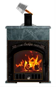 Премиальная банная печь Сибирь 40 дверка 545х545 в облицовке Оптима талькомагнезит