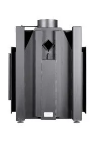 Каминная стальная топка Альфа 700 три стекла черный шамот подовая