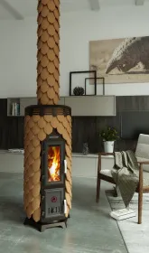 Печь-камин Сента Панголина шамот-терракота