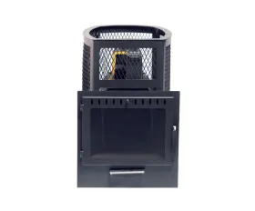 Чугунная банная печь Сибирь 22 панорамная дверца сетка Чугунная банная печь Сибирь 22 панорамная дверца сетка