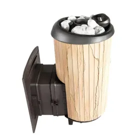 Чугунная банная печь Атмосфера XL ламели «Окаменевшее дерево» наборные