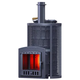 Чугунная банная печь AVANGARD ЗК 40 (П2) Ураган в круглой сетке