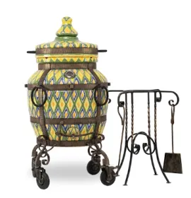 Керамический тандыр Восточный  Цвет Желтый с узором