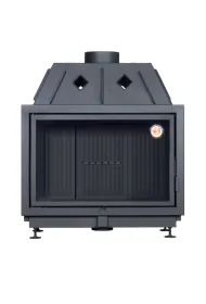 Каминная стальная топка Альфа 1000 B подовая черный шамот