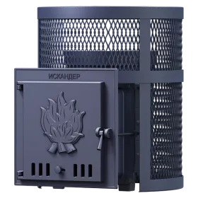 Чугунная банная печь Искандер 18 в сетке