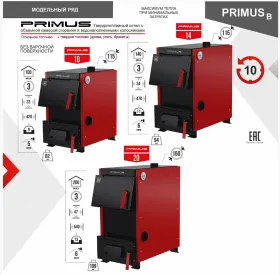 Твердотопливный котел PRIMUS B 20 кВт (без варочной повехности)
