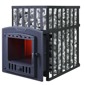 Чугунная банная печь Гроза 24 (П2) в сетке