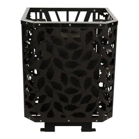 Банная печь Грация 15 с Сеткой ЛИСТ ДУБА Дверка со стеклом