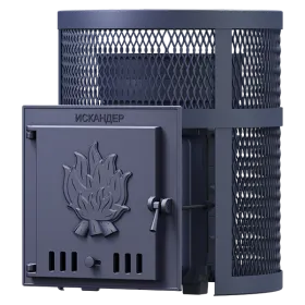 Чугунная банная печь Искандер 25 в сетке