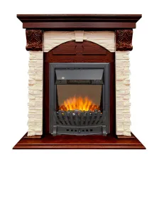 Каминокомплект Dublin (Разборный) - Орех каньон / Сланец  с очагом Aspen Black