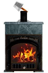 Премиальная банная печь Сибирь 25 дверка 545х545 в облицовке Оптима талькомагнезит