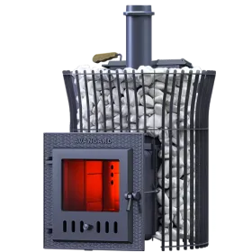 Чугунная банная печь AVANGARD ЗК 25 (М) Ураган в сетке Тюльпан