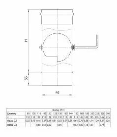 Шибер (AISI 430 0,8 мм) Blackside Ф150