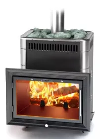 Банная печь Витрувия II Inox БСЭ ТО антрацит НВ