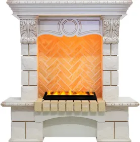 Каминокомплект Pierre Luxe угловой - Слоновая кость / Шампань (Высота 975мм) с очагом Cassette 400 LNH-INT PS (без дров) Каминокомплект Pierre Luxe угловой - Слоновая кость / Шампань (Высота 975мм) с очагом Cassette 400 LNH-INT PS (без дров)