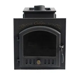 Премиальная чугунная банная печь Сибирь 25 дверка 545х545 Премиальная чугунная банная печь Сибирь 25 дверка 545х545