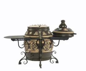 Керамический тандыр Урал цвет Черный Патина