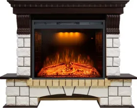 Каминокомплект Pierre - Венге / Белый (Высота 1015мм) с очагом Emerald 28