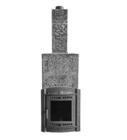 Чугунная банная печь Атмосфера XL в облицовке «Империя» Пироксенит Элит (комплект)