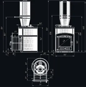 Чугунная банная печь AVANGARD ЗК 25 (П2) Pro Ураган в круглой сетке