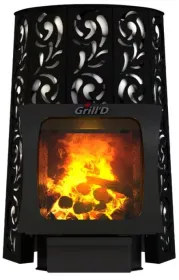 Стальная банная печь Violet Long Window Max Pro